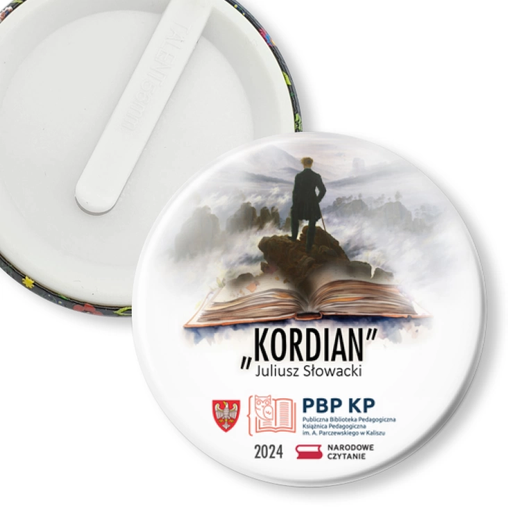 przypinka klips Narodowe Czytanie Kordian PBP KP Kalisz