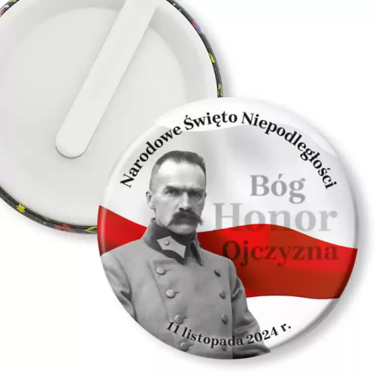 przypinka klips Narodowe Święto Niepodległości z Piłsudskim