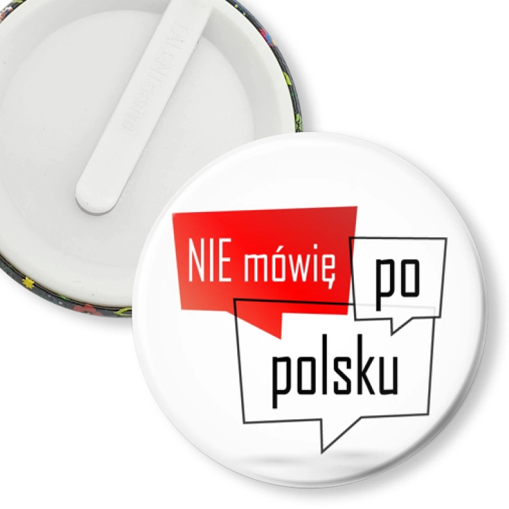 przypinka klips Nie mówię po polsku