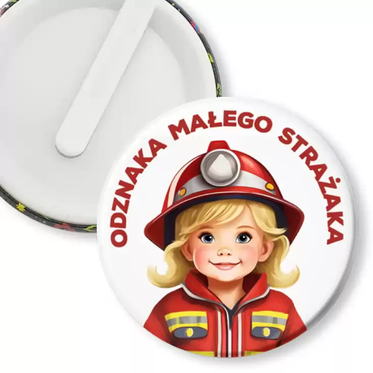 przypinka klips Odznaka Małego Strażaka dziewczynka strażak
