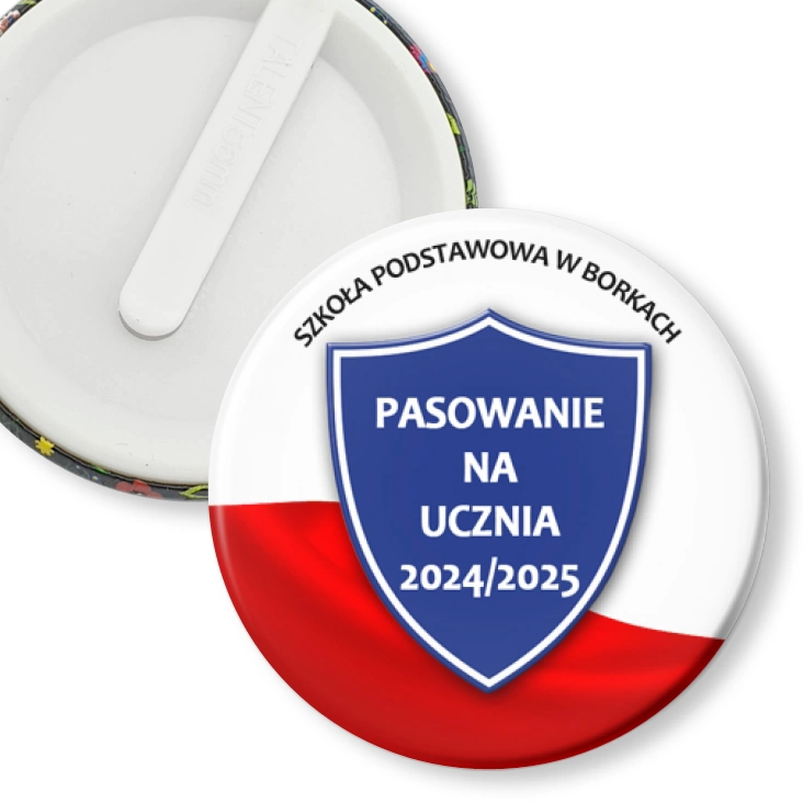 przypinka klips Pasowanie Szkoła Podstawowa w Borkach