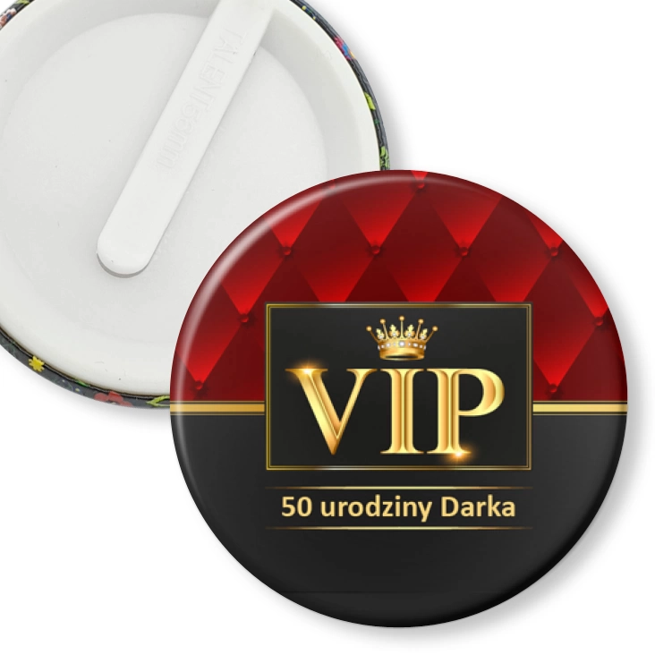przypinka klips Pięćdziesiąte urodziny Darka