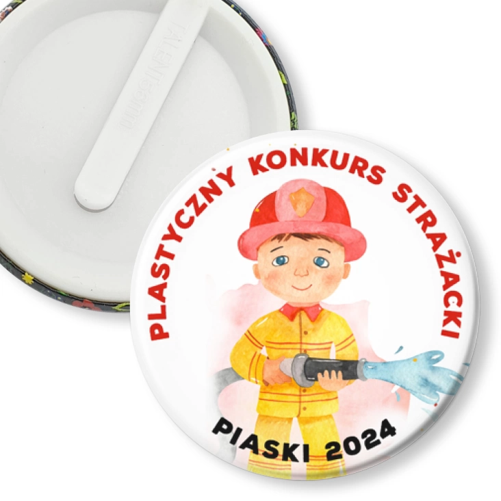 przypinka klips Plastyczny Konkurs Strażacki Piaski 2024