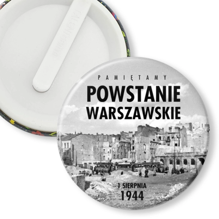 przypinka klips Powstanie Warszawskie stare zdjęcie