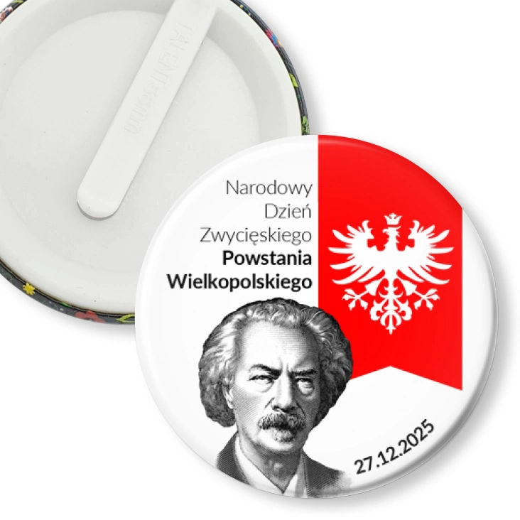 przypinka klips Powstanie Wielkopolskie Paderewski