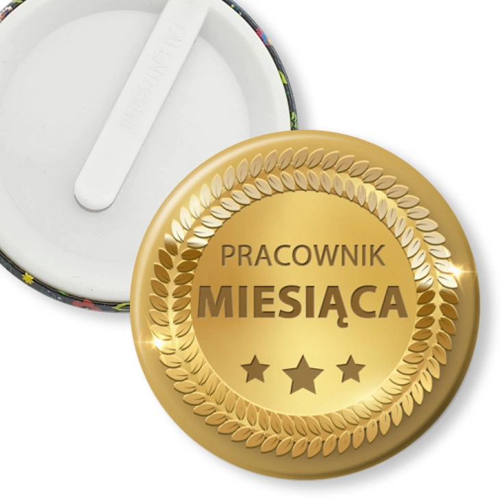 przypinka klips Pracownik miesiąca złoty medal