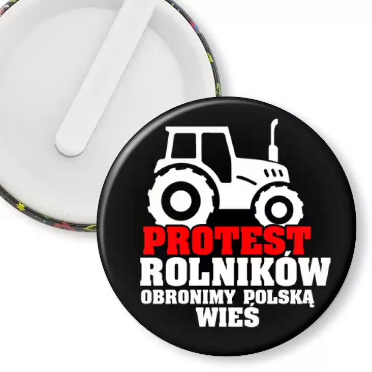 przypinka klips Protest rolników Obronimy polską wieś