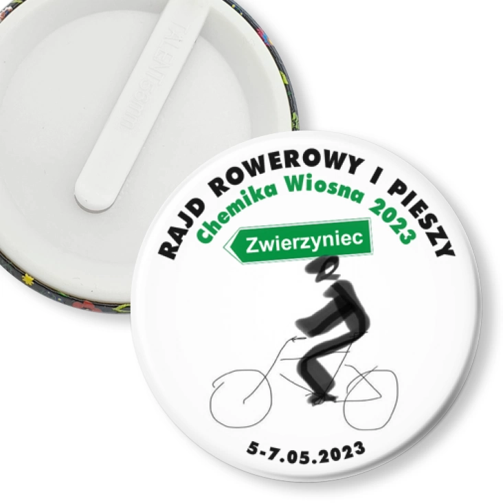 przypinka klips Rajd Rowerowy i Pieszy Chemika Wiosna 2023