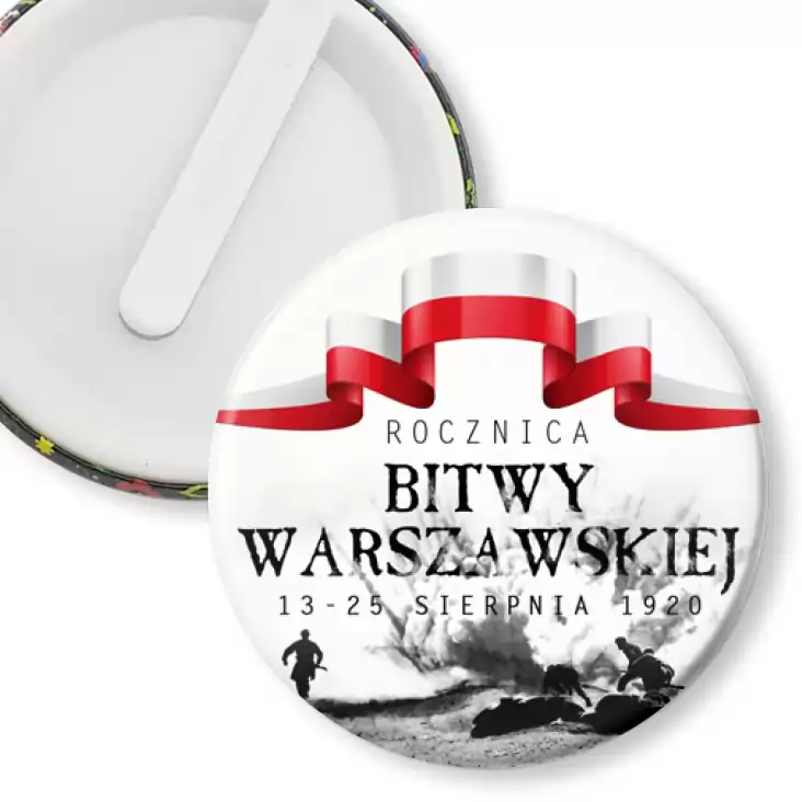 przypinka klips Rocznica Bitwy Warszawskiej wstęga biało-czerwona