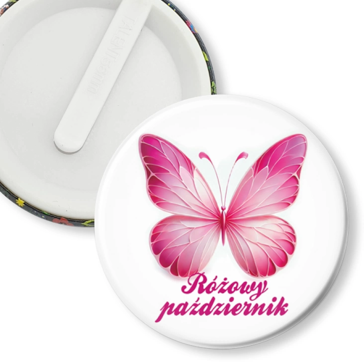 przypinka klips Różowy motyl
