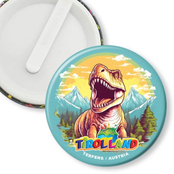 przypinka klips Rysunkowy tyranozaur Tirolland