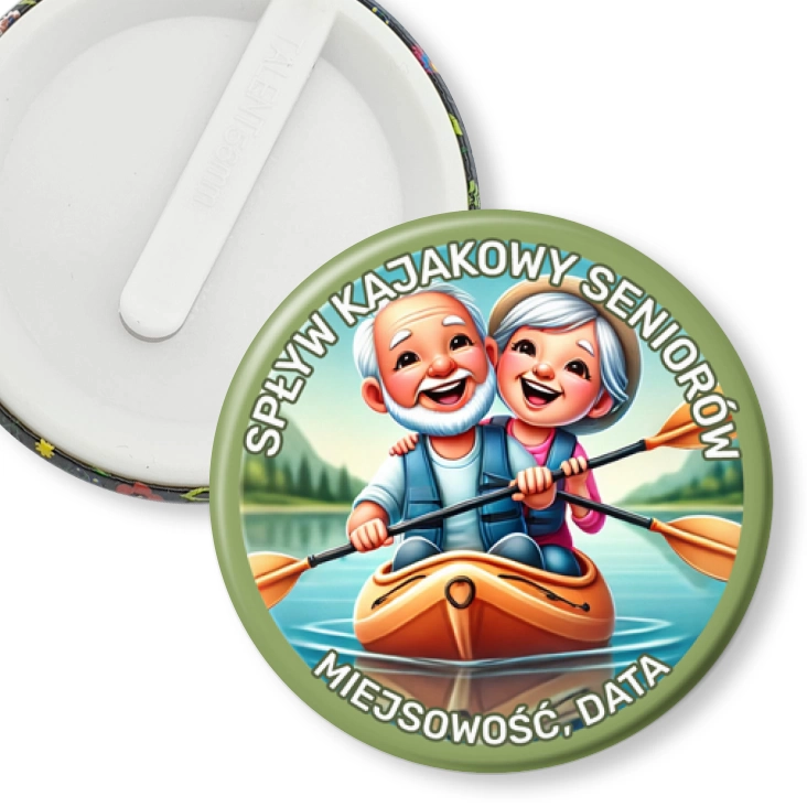 przypinka klips Spływ kajakowy seniorów