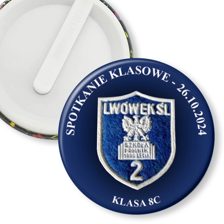 przypinka klips Spotkanie klasowe 8c Lwówek Śląski