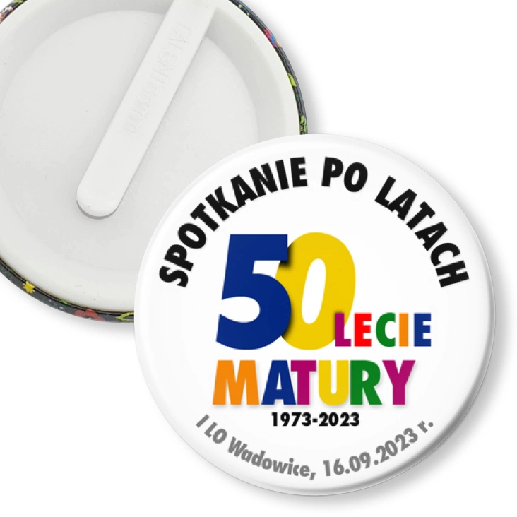 przypinka klips Spotkanie po latach 50-lecie matury