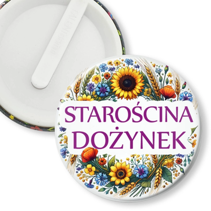 przypinka klips Starościna dożynek kwiaty polne