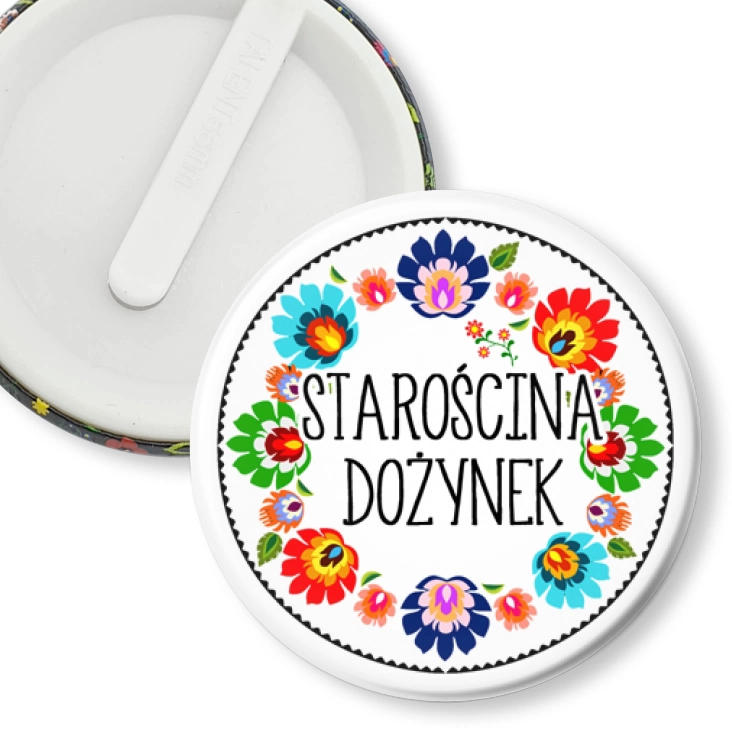 przypinka klips Starościna Dożynek wzór łowicki