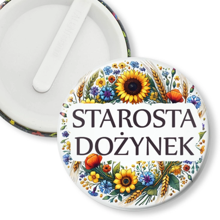 przypinka klips Starosta dożynek kwiaty polne