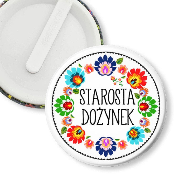 przypinka klips Starosta Dożynek wzór łowicki