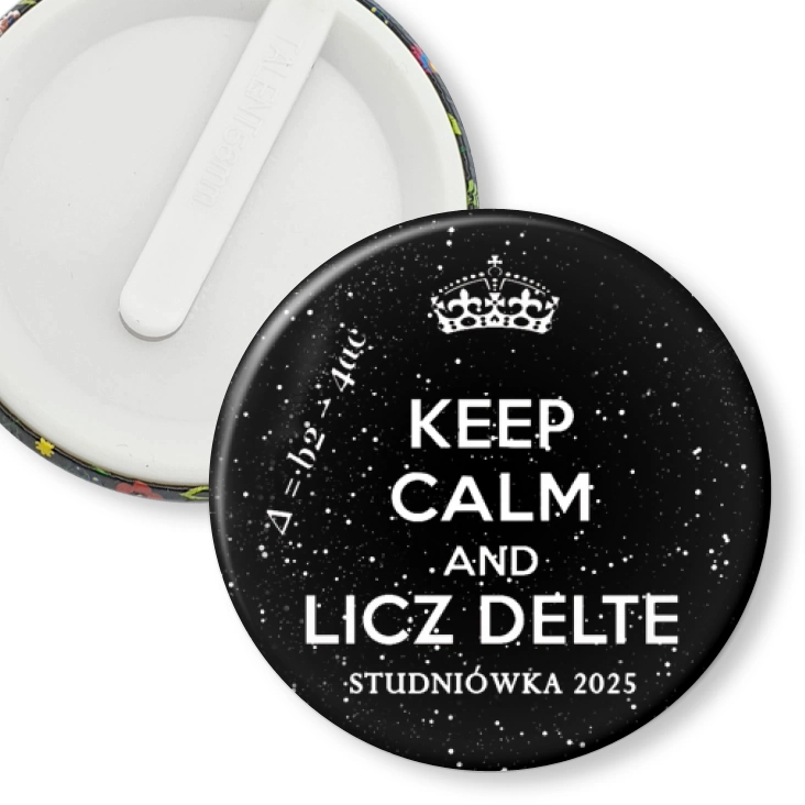 przypinka klips Studniówka keep calm and licz delte