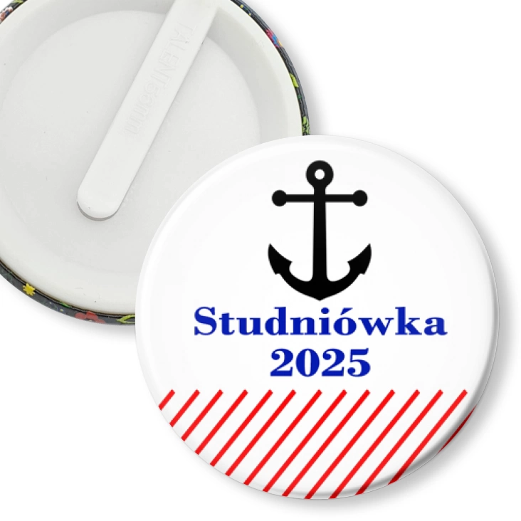 przypinka klips Studniówka z kotwicą