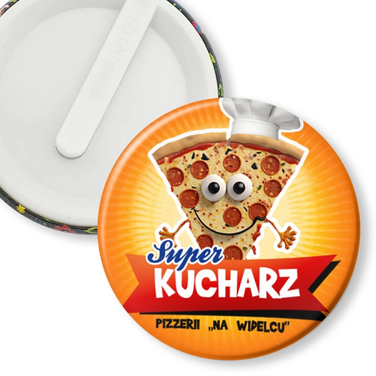 przypinka klips Super Kucharz Pizzerii na Widelcu