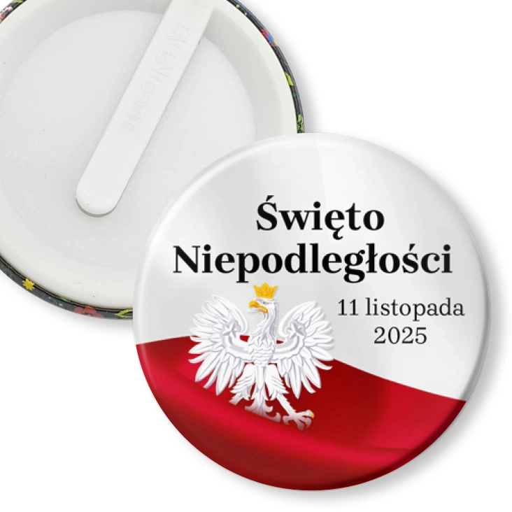 przypinka klips Święto Niepodległości orzeł i flaga