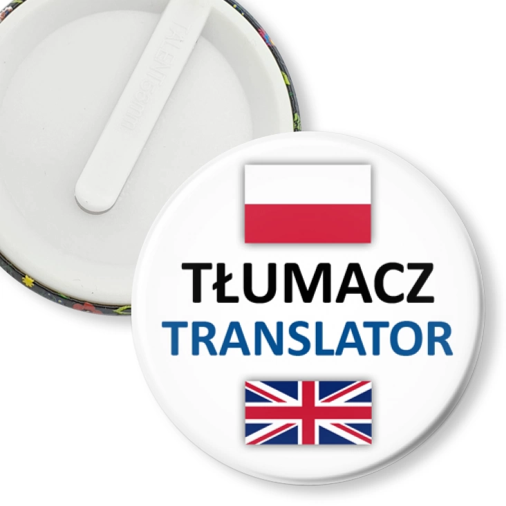 przypinka klips Tłumacz polski angielski brytyjski