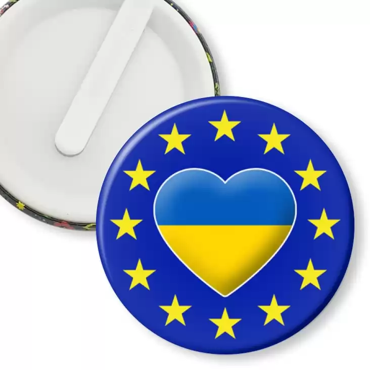 przypinka klips Ukraina w gwiazdkach Unii Europejskiej