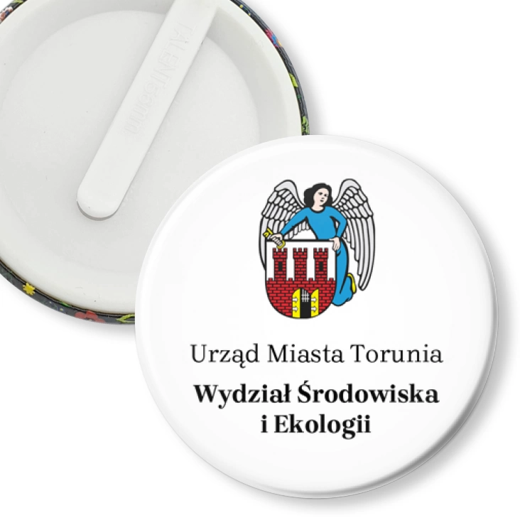 przypinka klips Urząd Miasta Toruń Wydział Środowiska i Ekologii