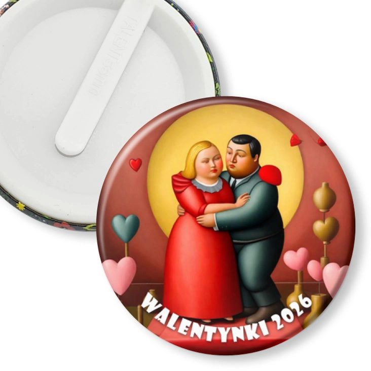 przypinka klips Walentynki w stylu Botero