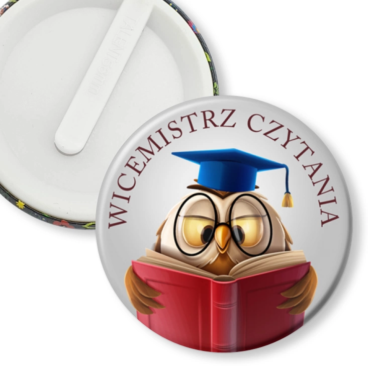 przypinka klips Wicemistrz czytania sowa