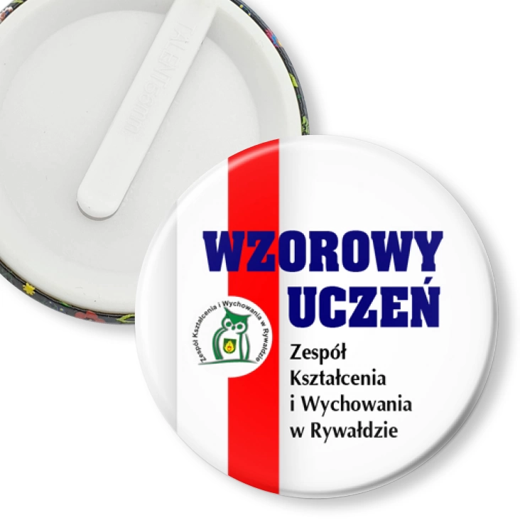 przypinka klips Wzorowy Uczeń Zespół Szkół Kształcenia w Rywałdzie