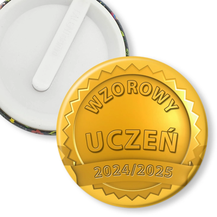 przypinka klips Wzorowy uczeń złoty medal