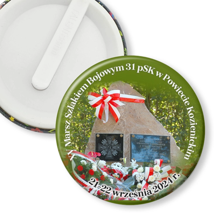przypinka klips XV Marsz Szlakiem Bojowym 31 pSK w Powiecie Kozienickim