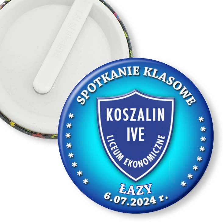 przypinka klips Zjazd Klasowy po 30 latach Liceum Ekonomiczne Koszalin