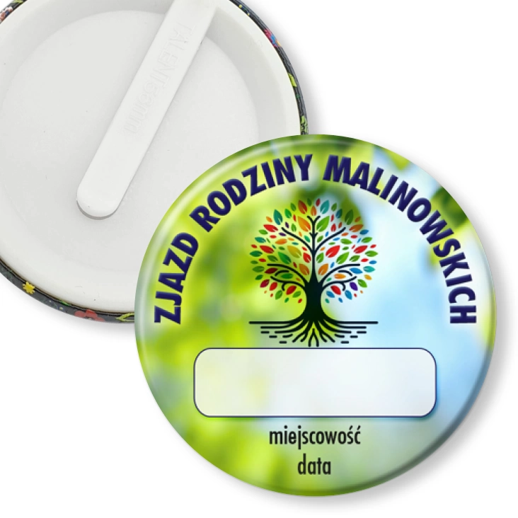 przypinka klips Zjazd rodziny identyfikator
