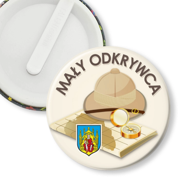 przypinka klips Zostań Małym Odkrywcą Grodzisk Wielkopolski