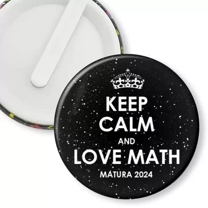 przypinka klips Matura Czarna Keep Calm and Love Math