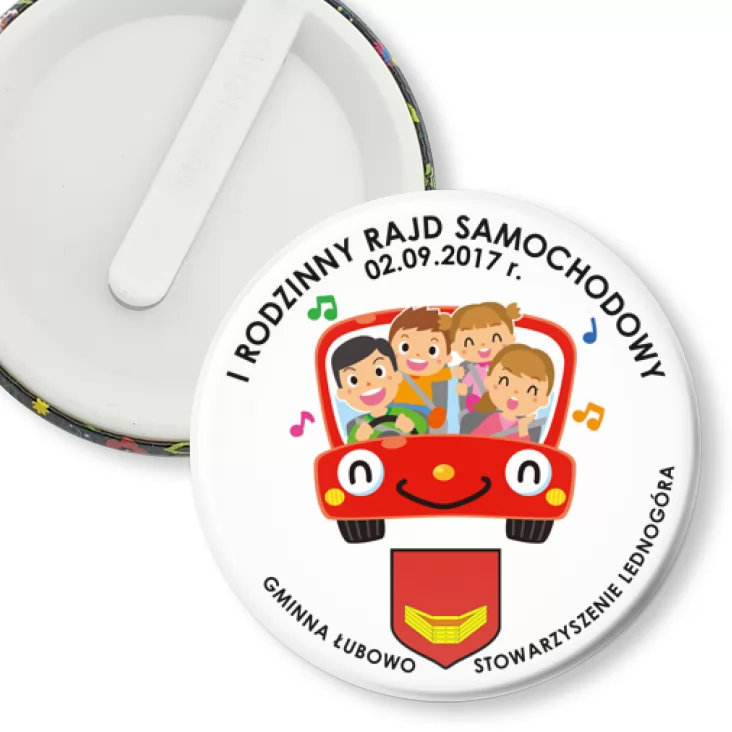 przypinka klips 1 Rodzinny Rajd Samochodowy 2017