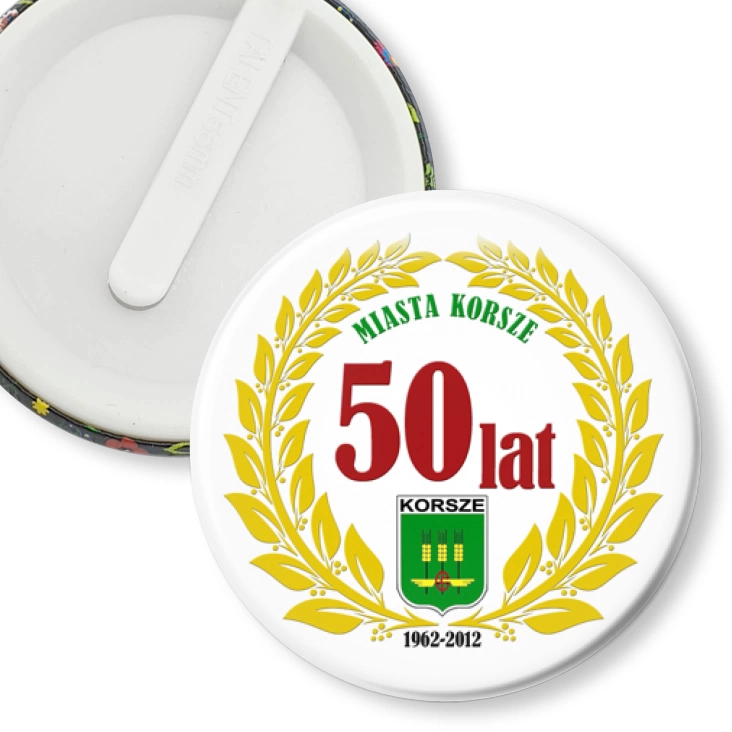 przypinka klips 50 lat miasta Korsze