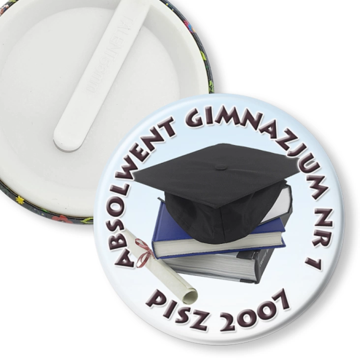 przypinka klips Absolwent Gimnazjum nr 1 w Piszu - 2007
