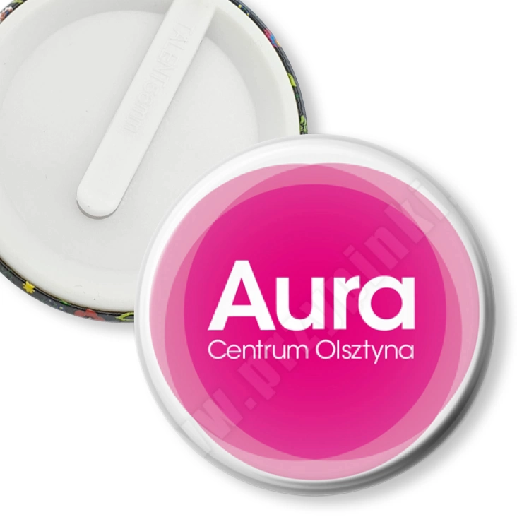 przypinka klips Aura Centrum Olsztyna