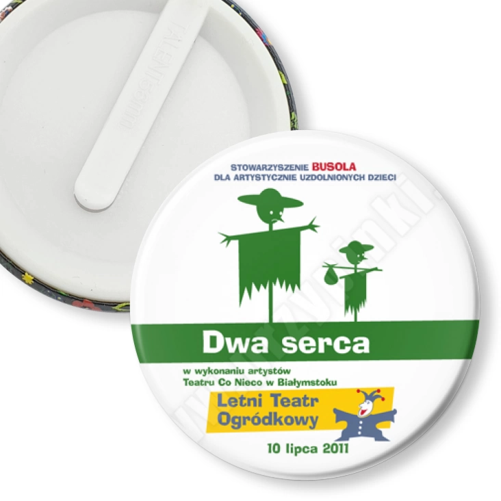 przypinka klips Dwa serca