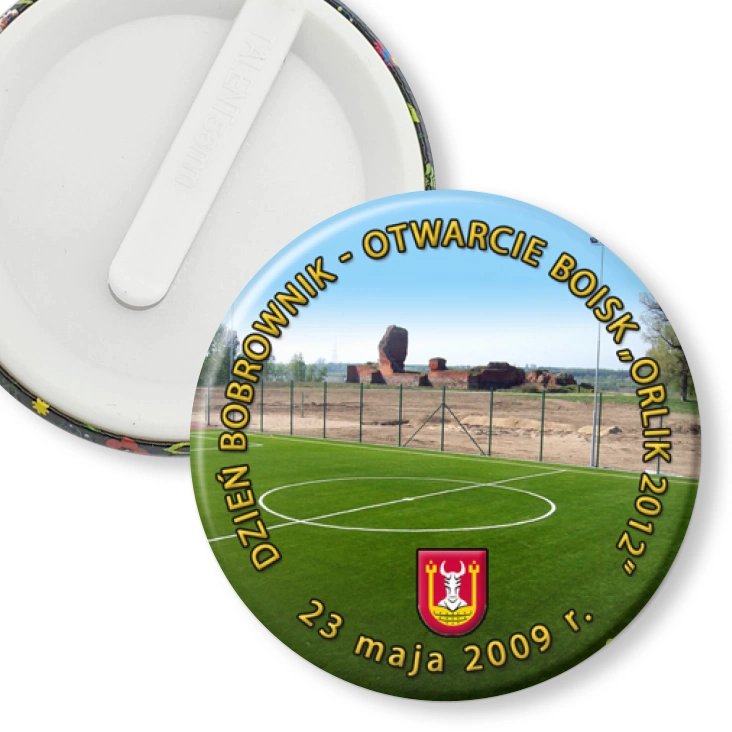przypinka klips Dzień Bobrownik - Otwarcie Boisk Orlik 2012