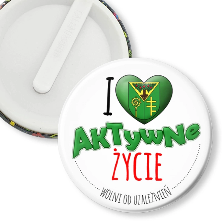 przypinka klips I love aktywne życie