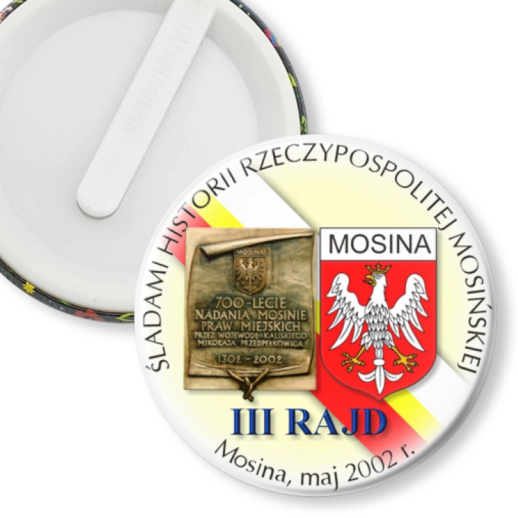 przypinka klips III RAJD Śladami Historii Rzeczypospolitej Mosińskiej