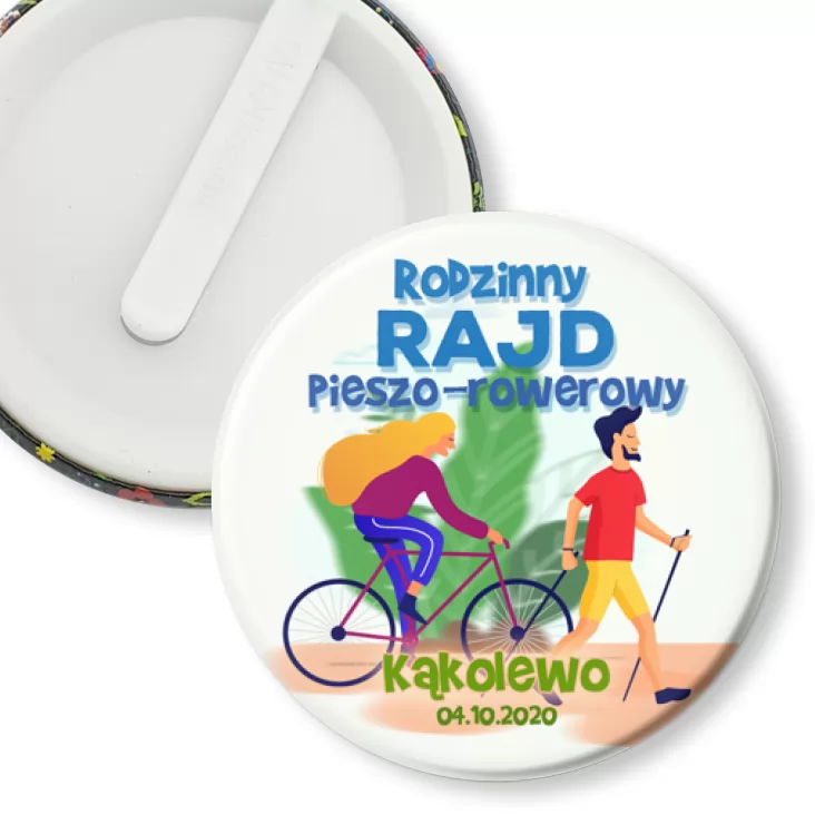 przypinka klips Rodzinny rajd pieszo-rowerowy Kąkolewo 2020