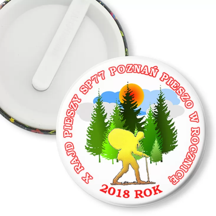 przypinka klips X Rajd Pieszy SP 77 Poznań - 2018