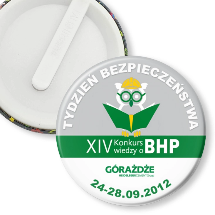 przypinka klips XIV Konkurs Wiedzy o BHP