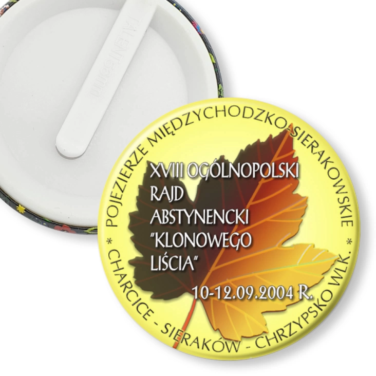przypinka klips XVIII Ogólnopolski Rajd Abstynencki Klonowego Liścia
